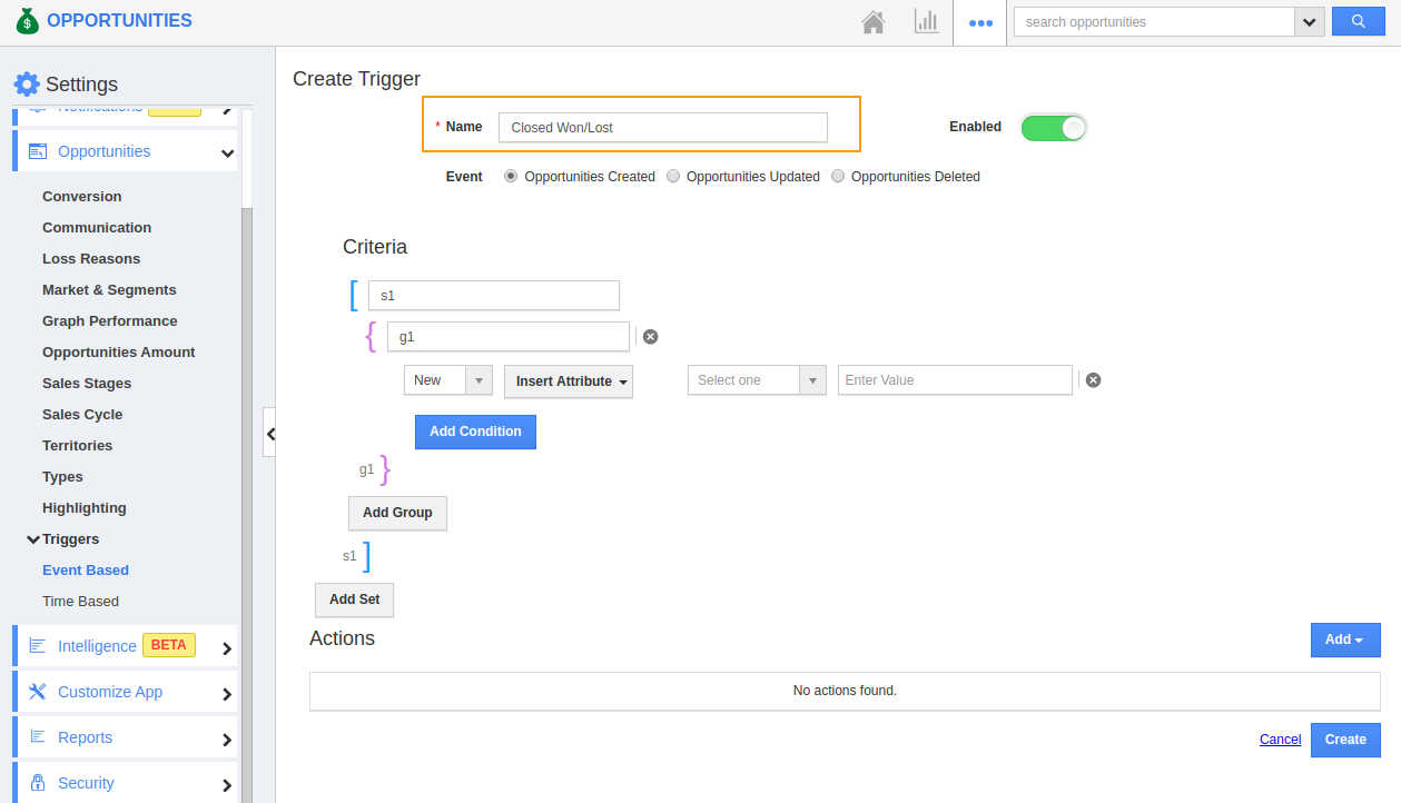 Create Trigger