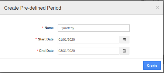 Create Pre-defined period