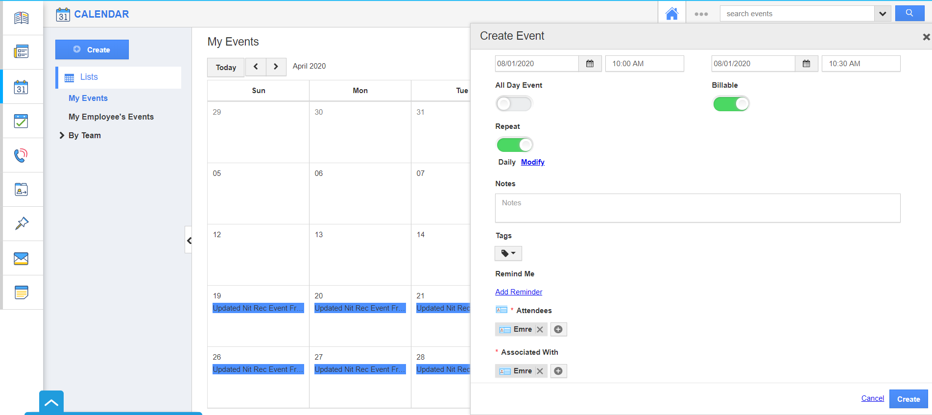 How to sync a recurring event with Office 365 Calendar?