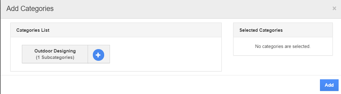 Add Category Popup