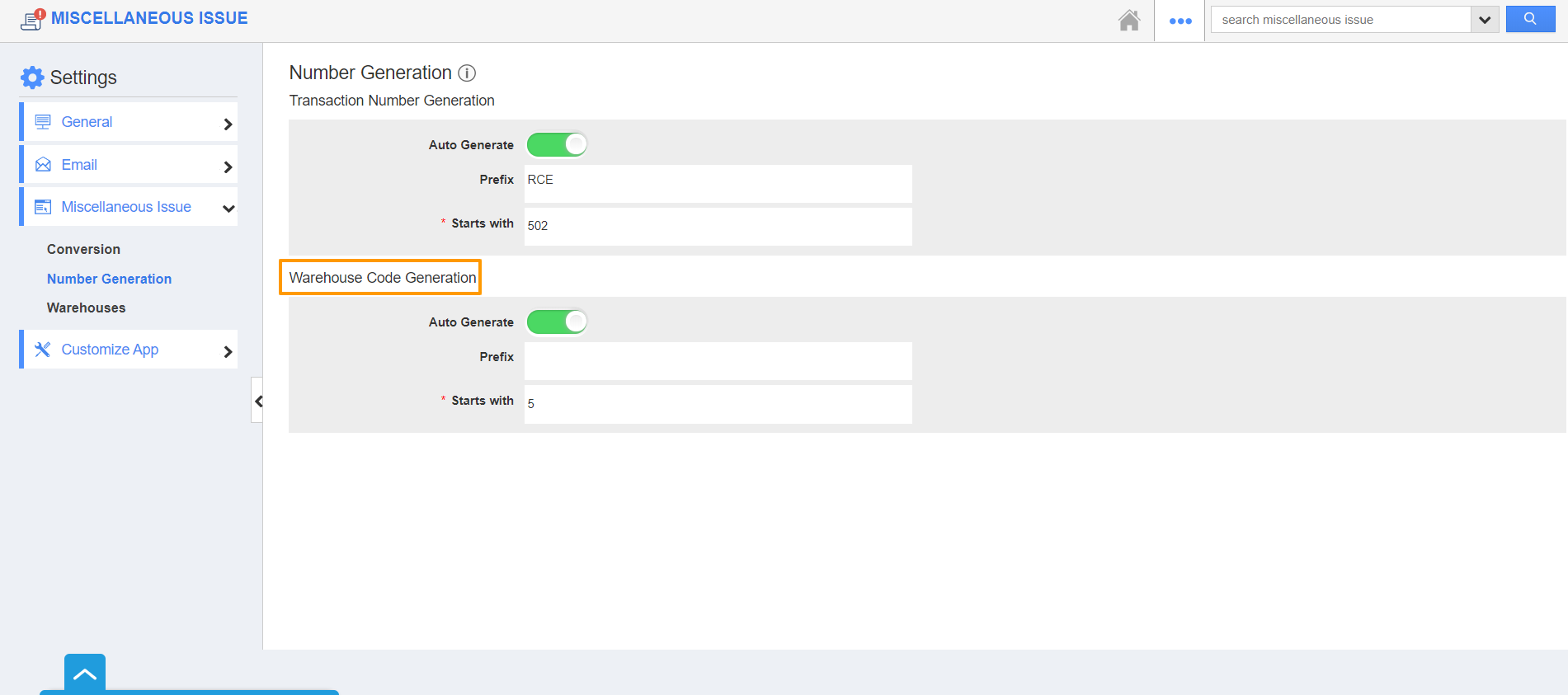 Settings Page