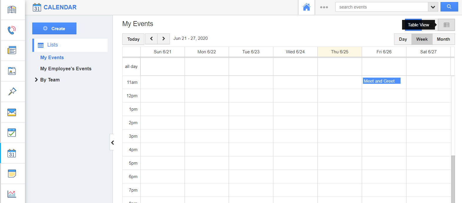 Calendar Home Page