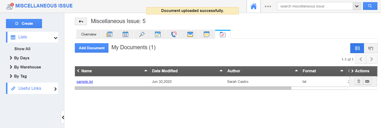 Document Added