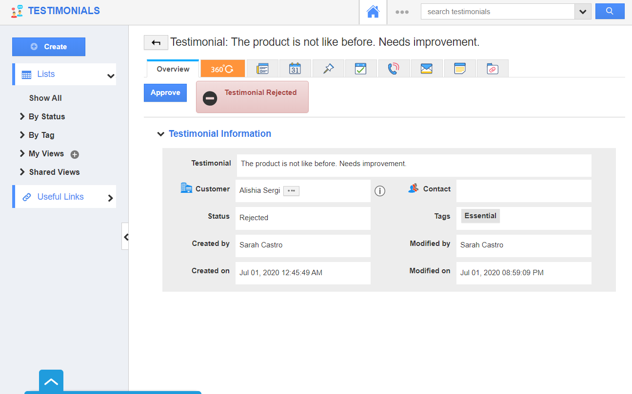 Overview Page