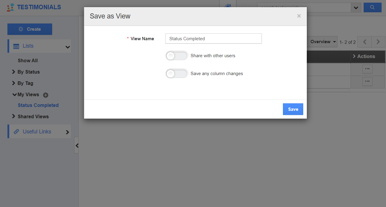 Save as View