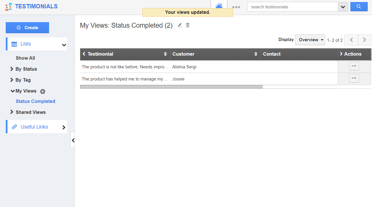 Saved View
