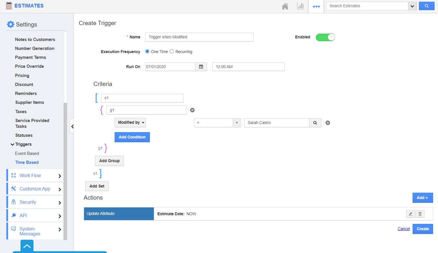 Configure Trigger