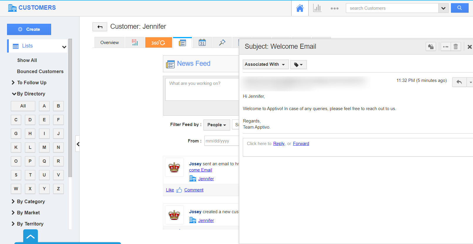 Customer Feed