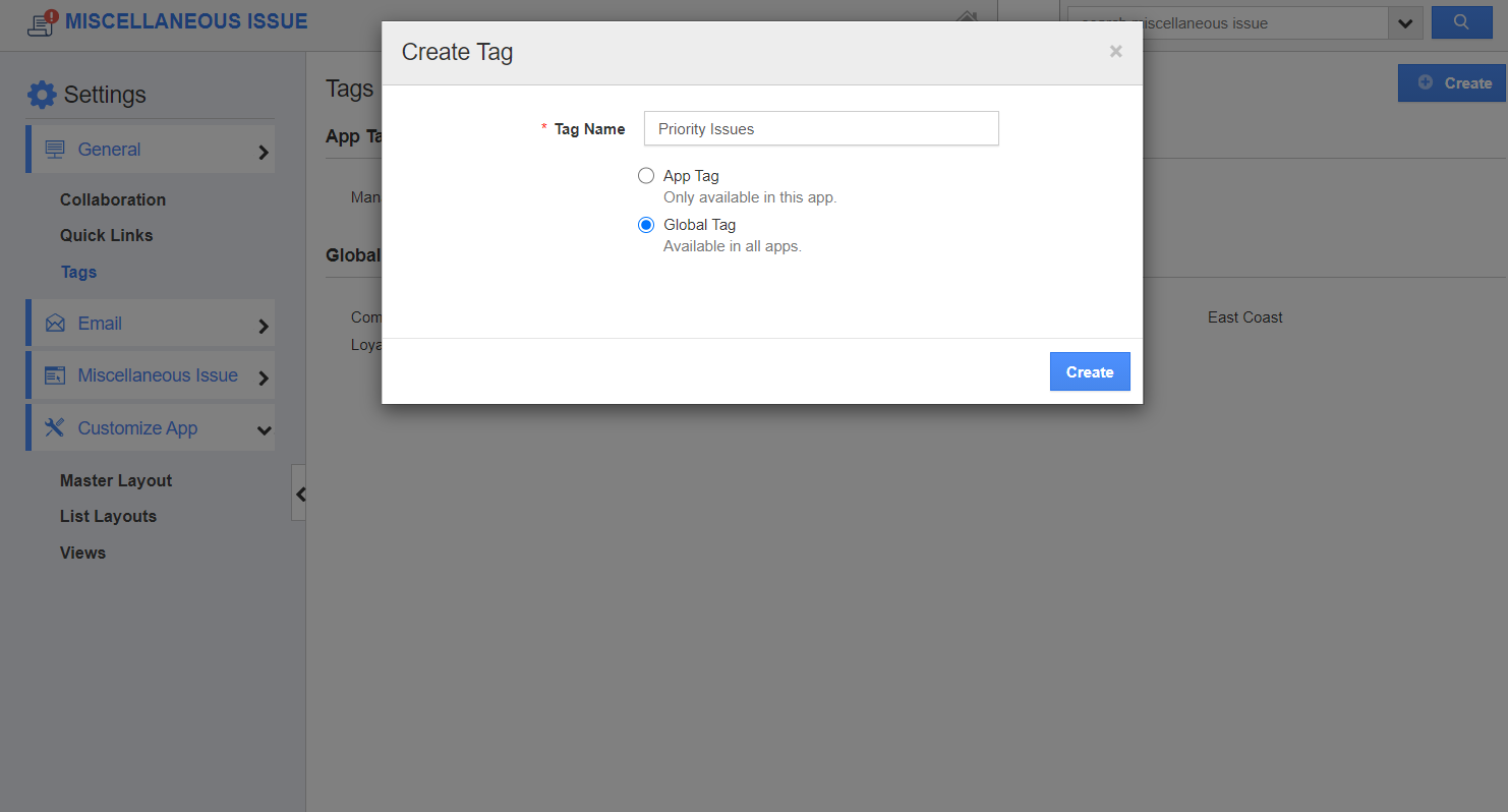 Create Global Tag