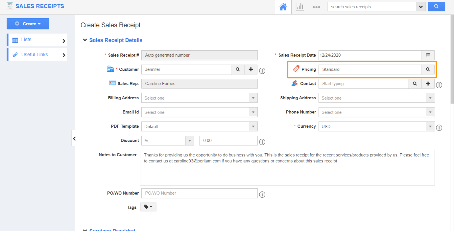 Header Level Pricing