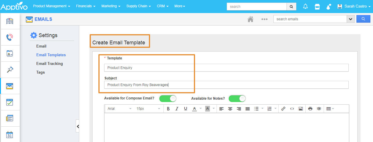 Create email Template