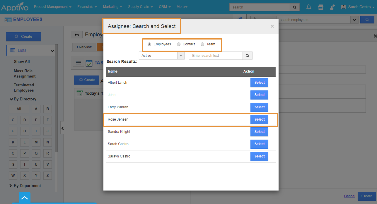 Search and Select