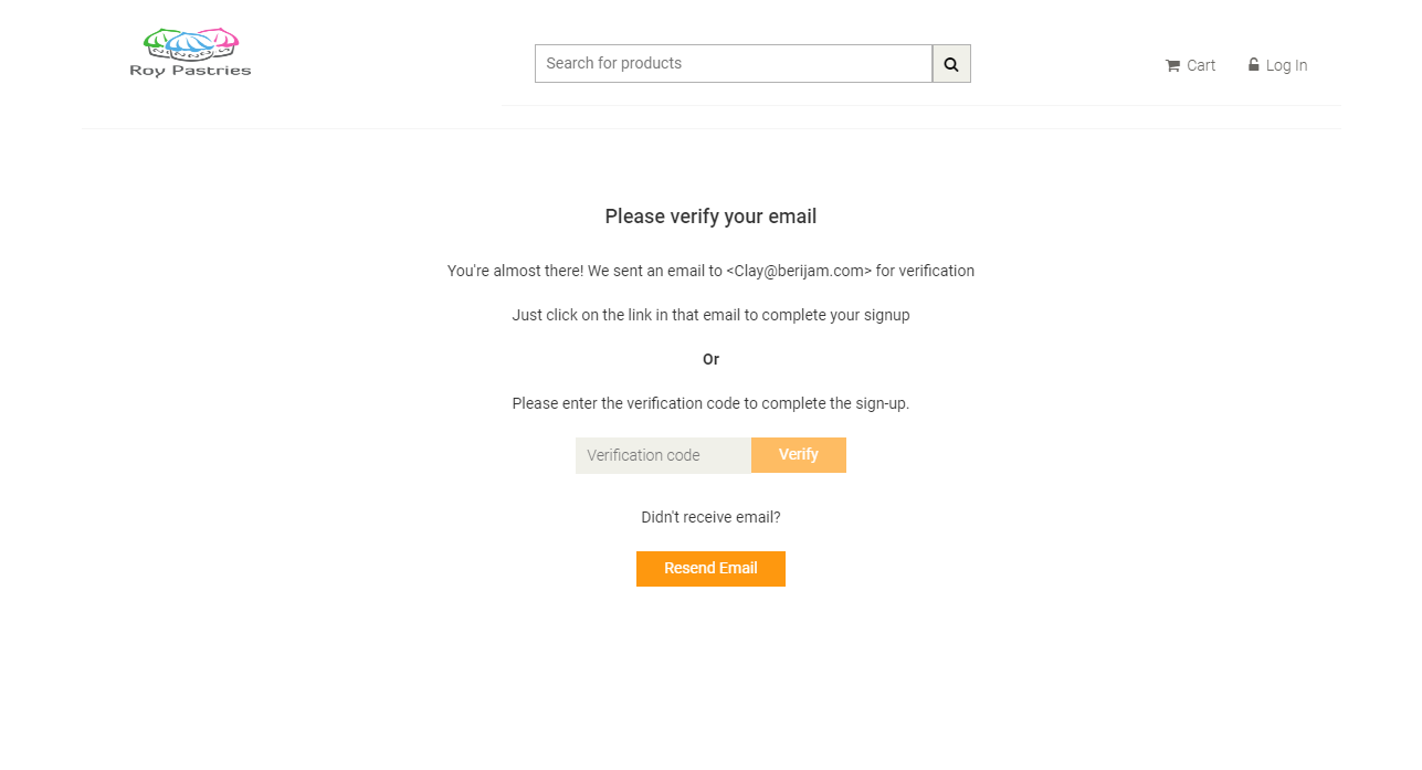 Verify page