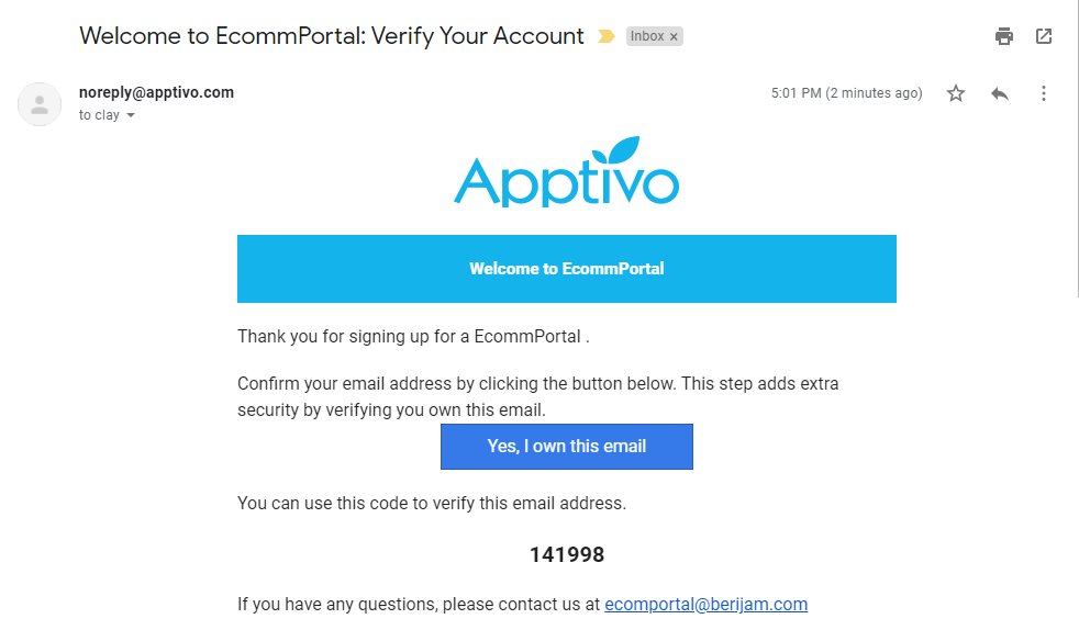 Email notification