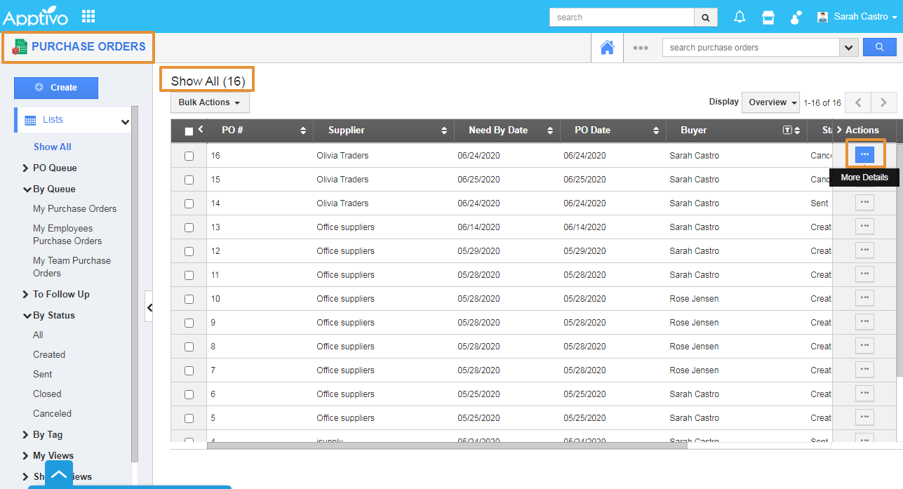 Purchase orders