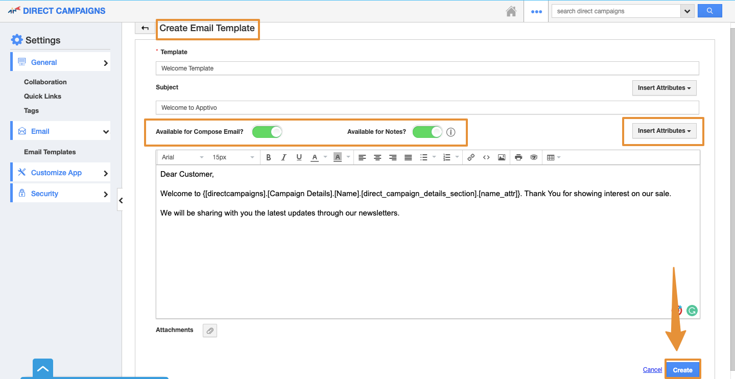 Create Email Template