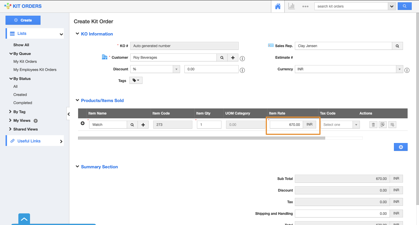 How to create Kit orders with configurable Items?