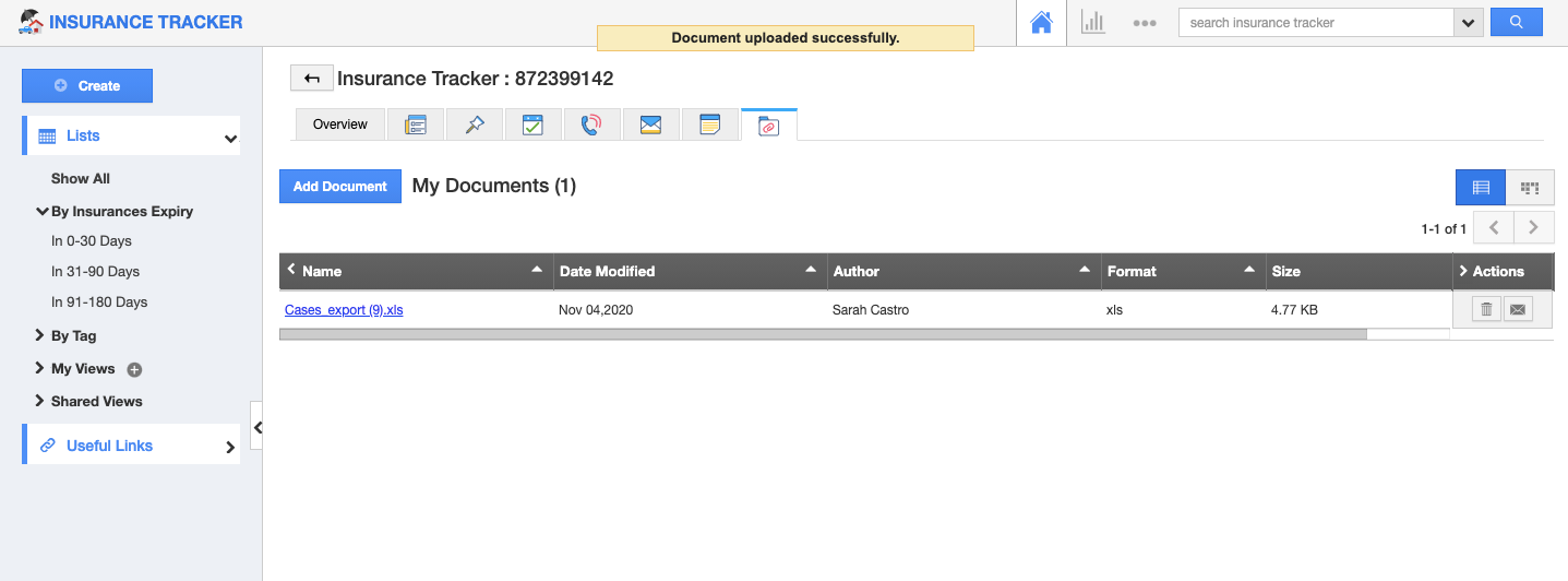 Document Added