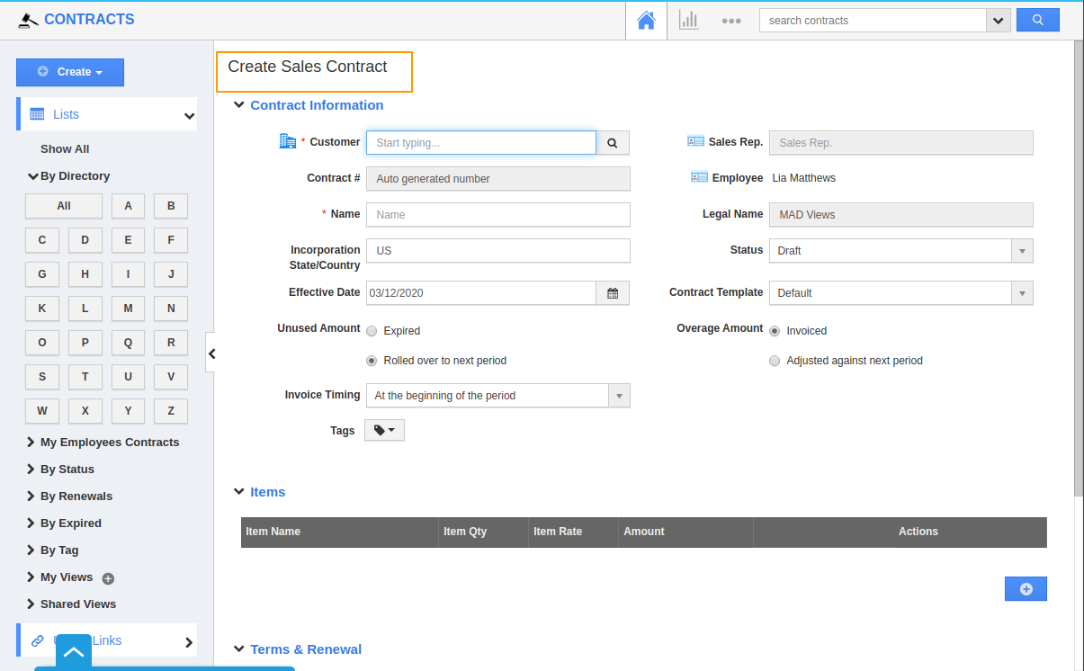 sales contract