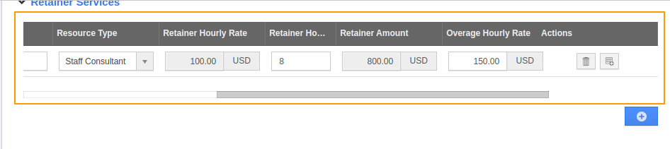 Retainer amount