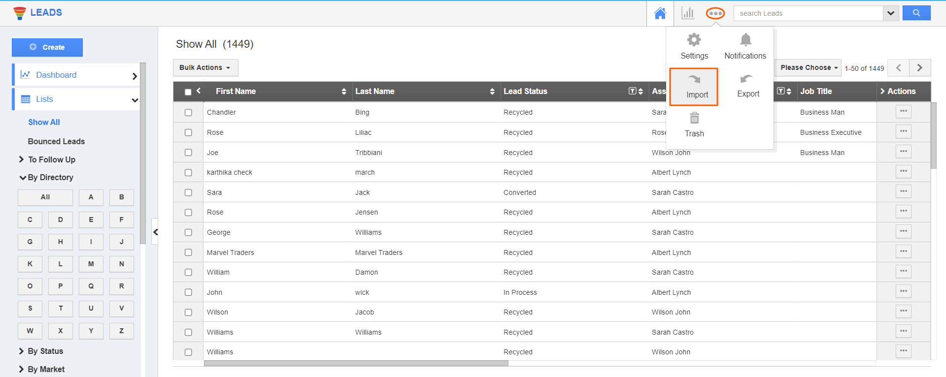 Leads - Import