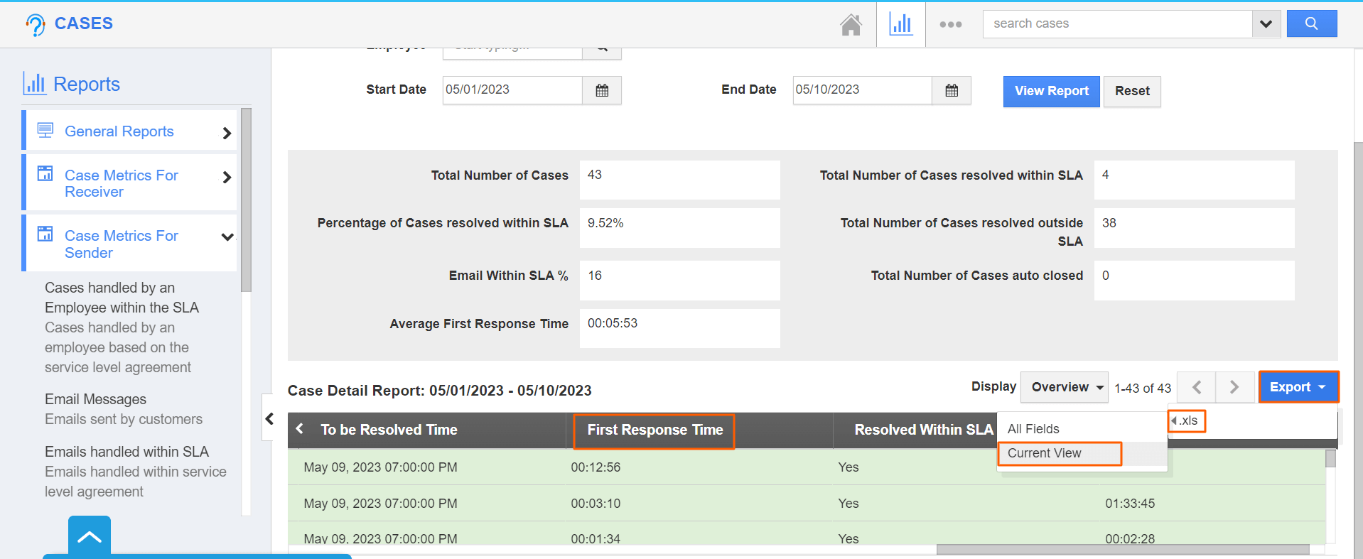 Cases - Export