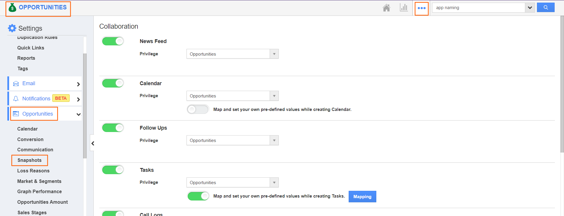 Home - Business Settings