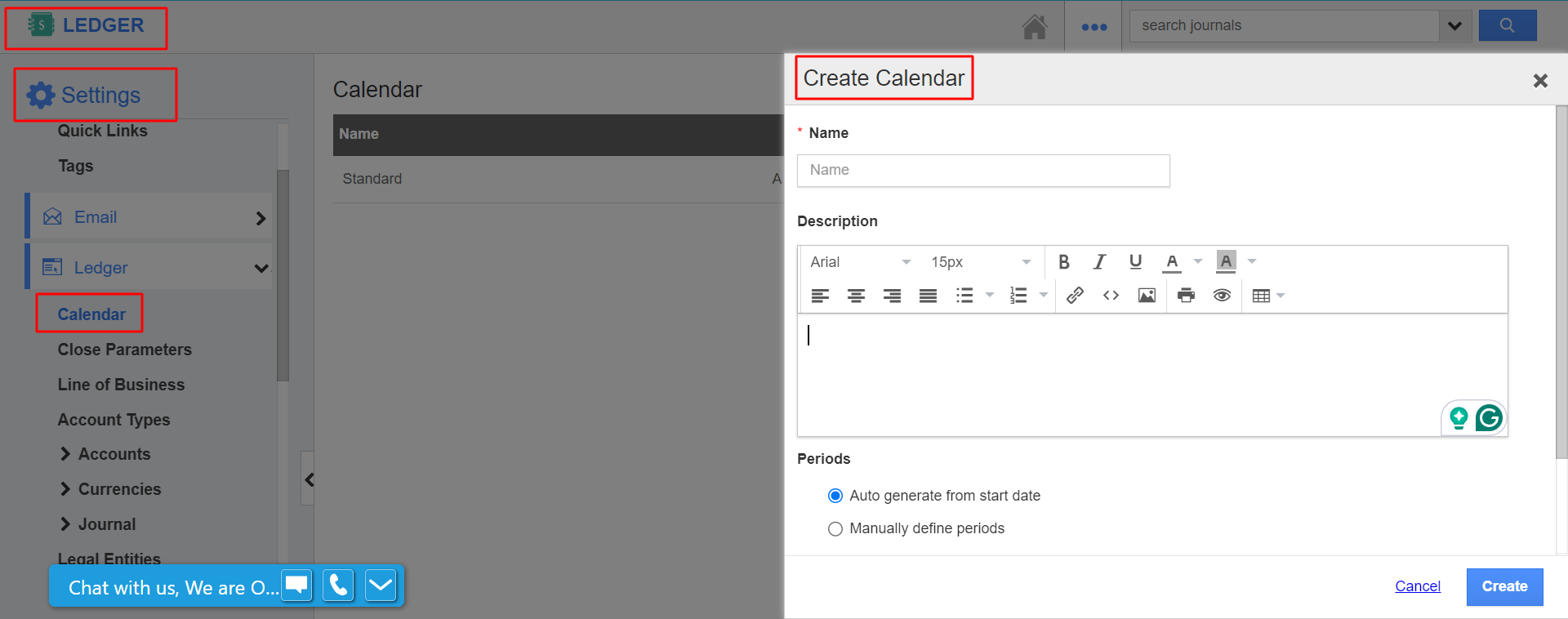 create calendar