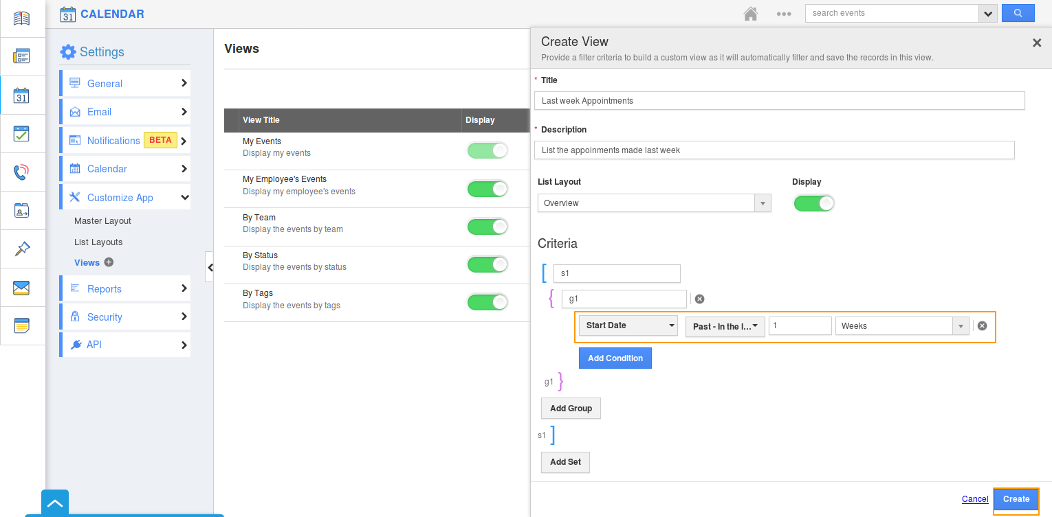 View creation