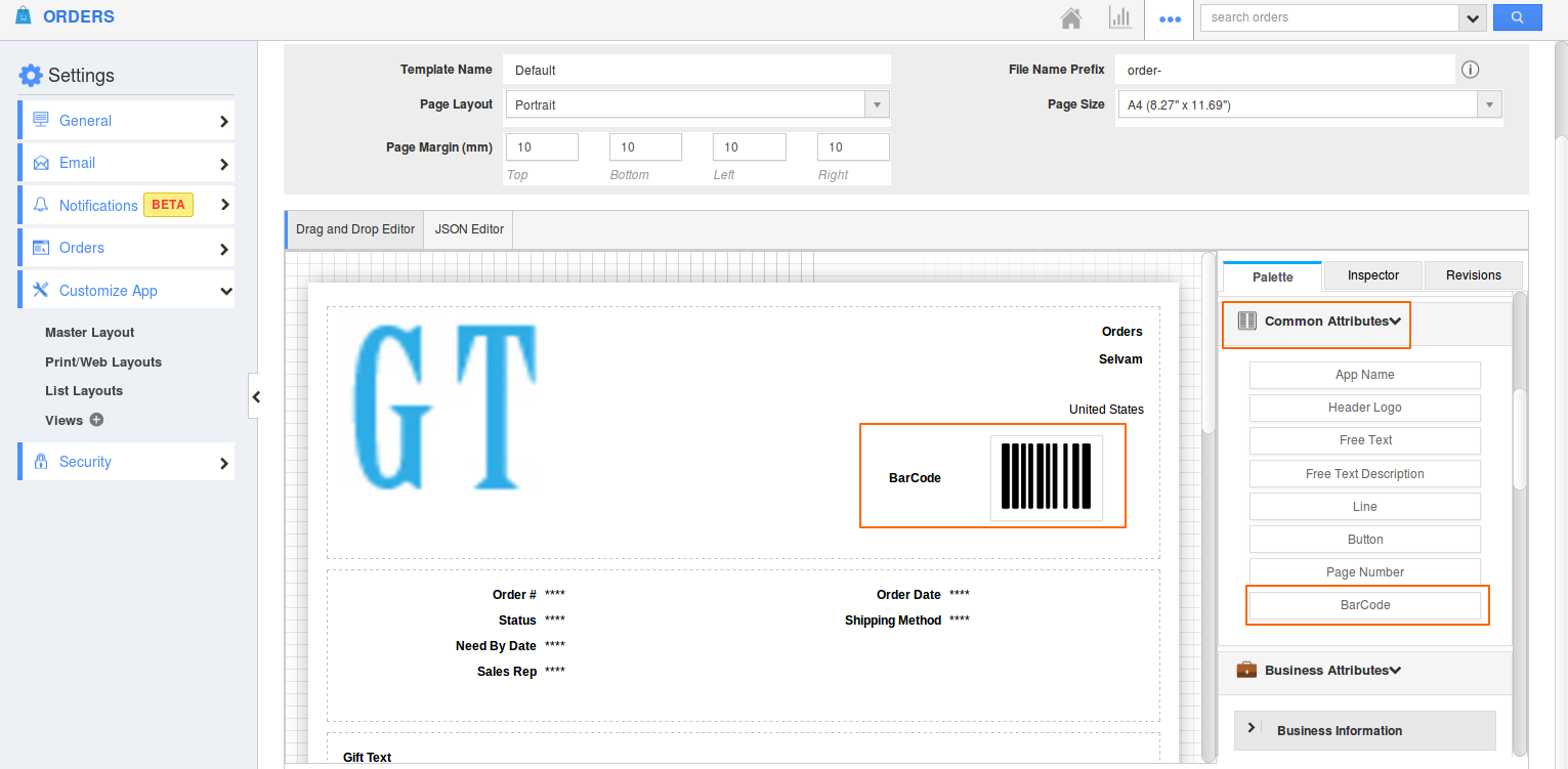 Barcode-attribute
