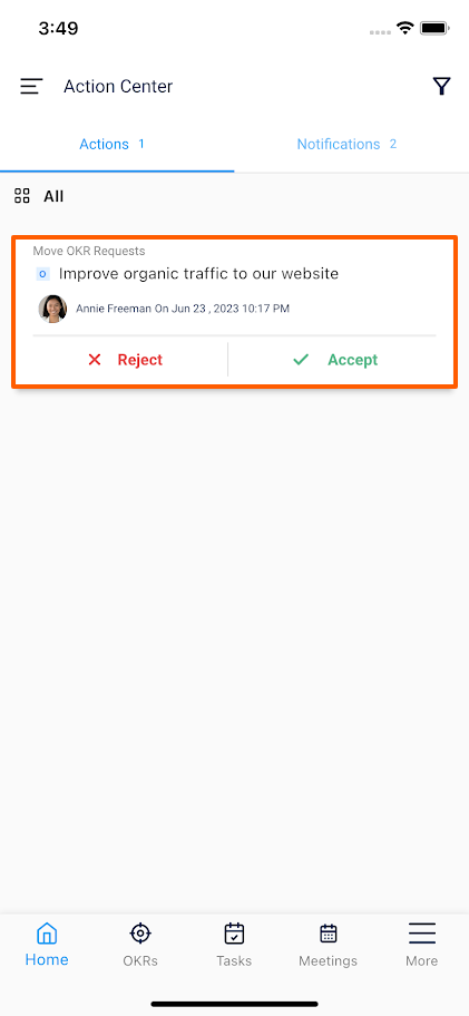 How to move OKRs through Profit.co mobile application? |Q&A| Profit.co