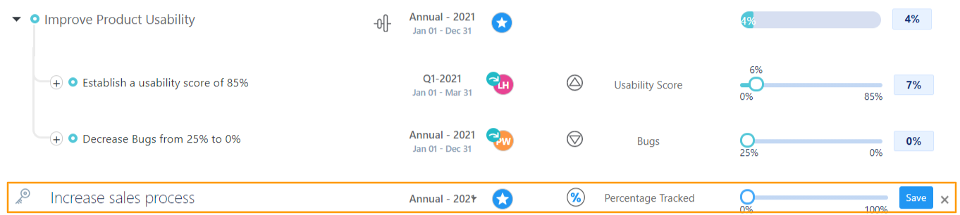 How to create a Key Result via Step-by-step guide? | OKR Software ...
