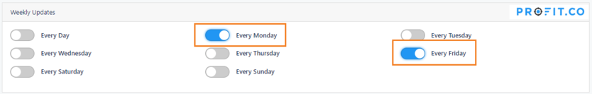 Monday and Friday Monday and Friday