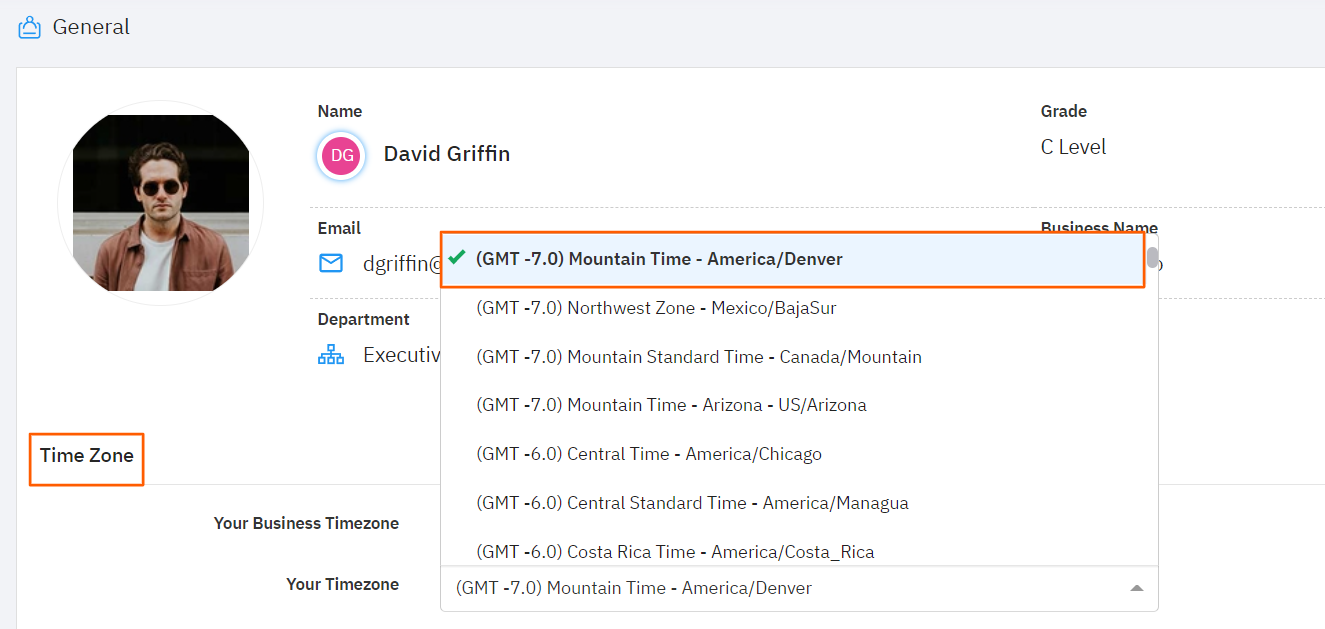 Changing the time zone in Profit | Profit.co